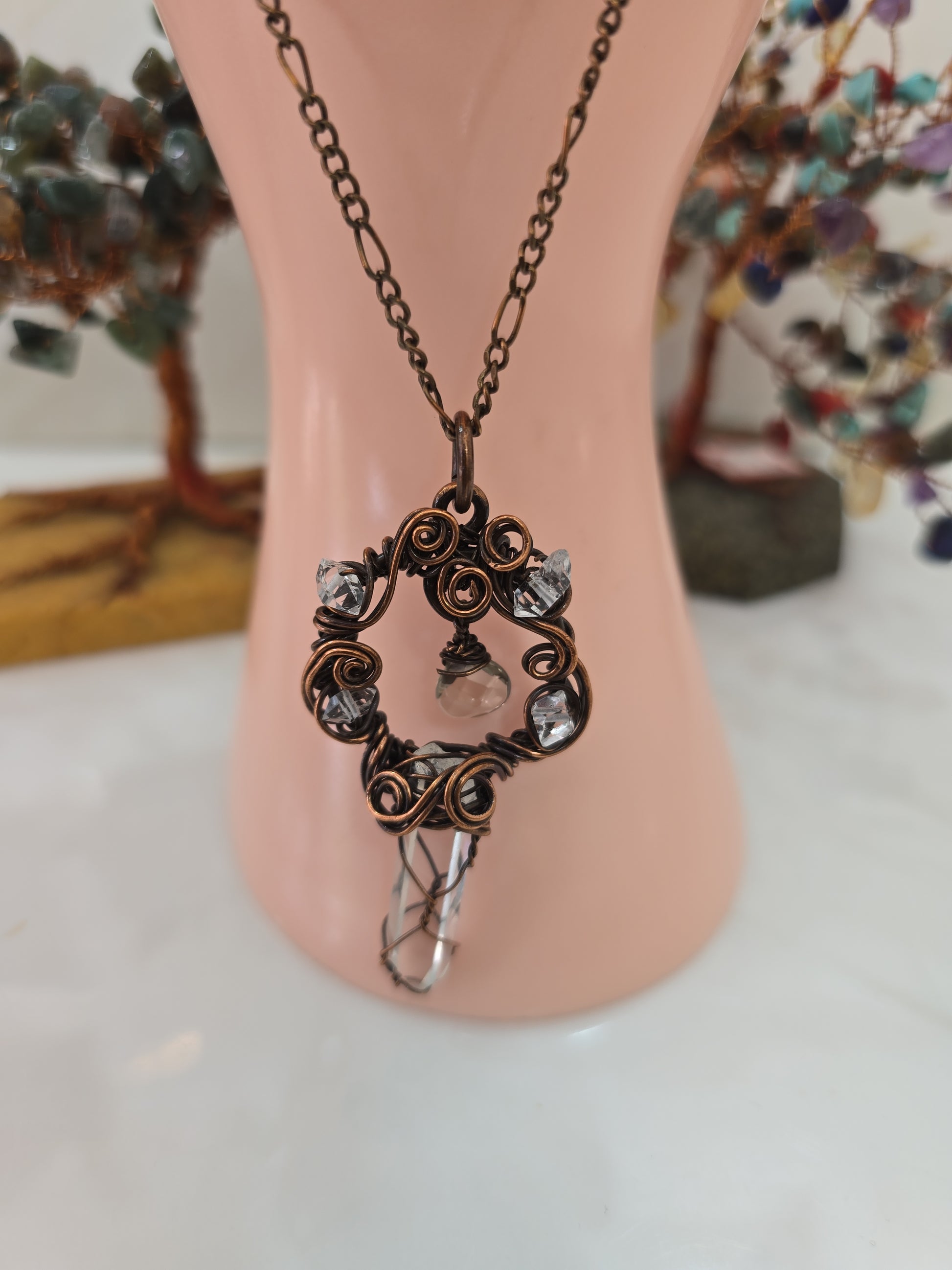Swirling quartz pendant