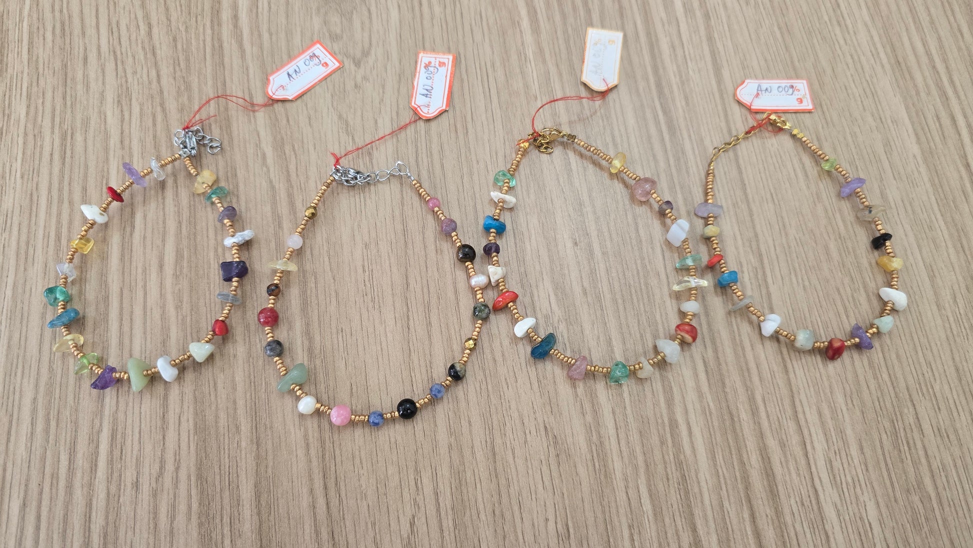 Mix Raw Gemstone Anklets