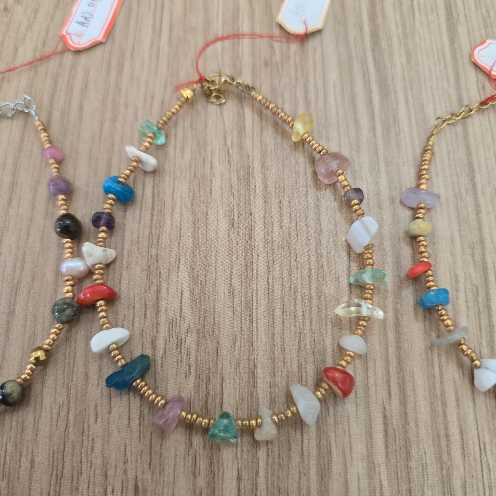 Mix Raw Gemstone Anklets