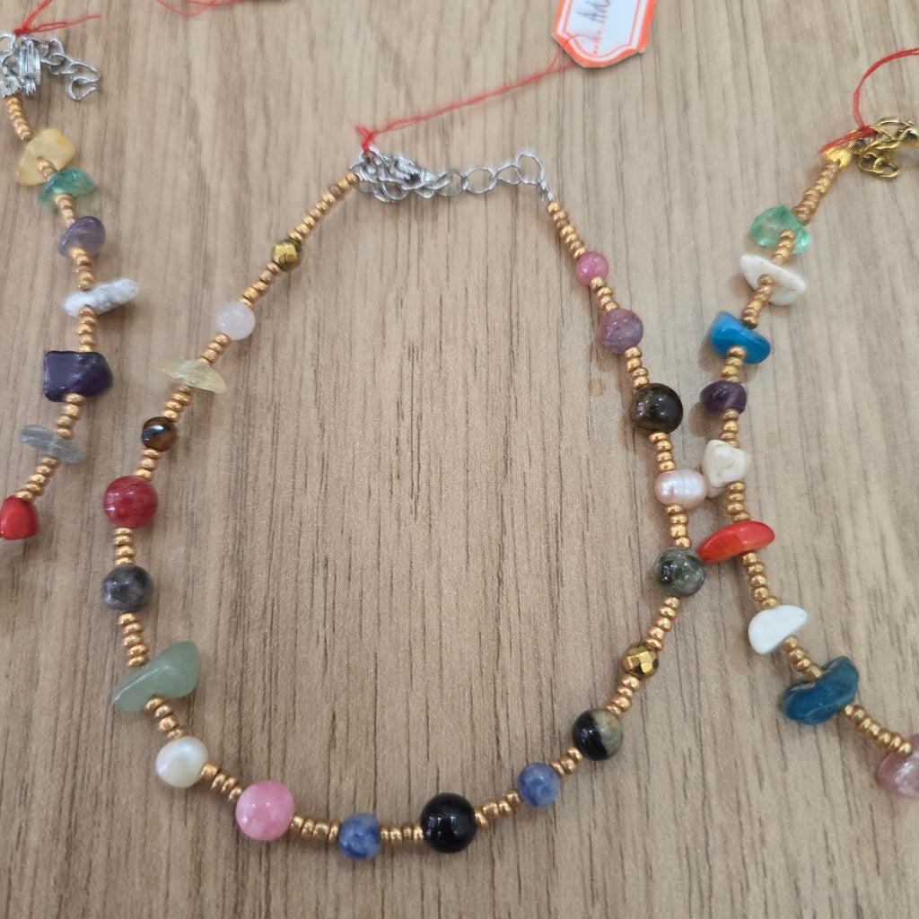 Mix Raw Gemstone Anklets