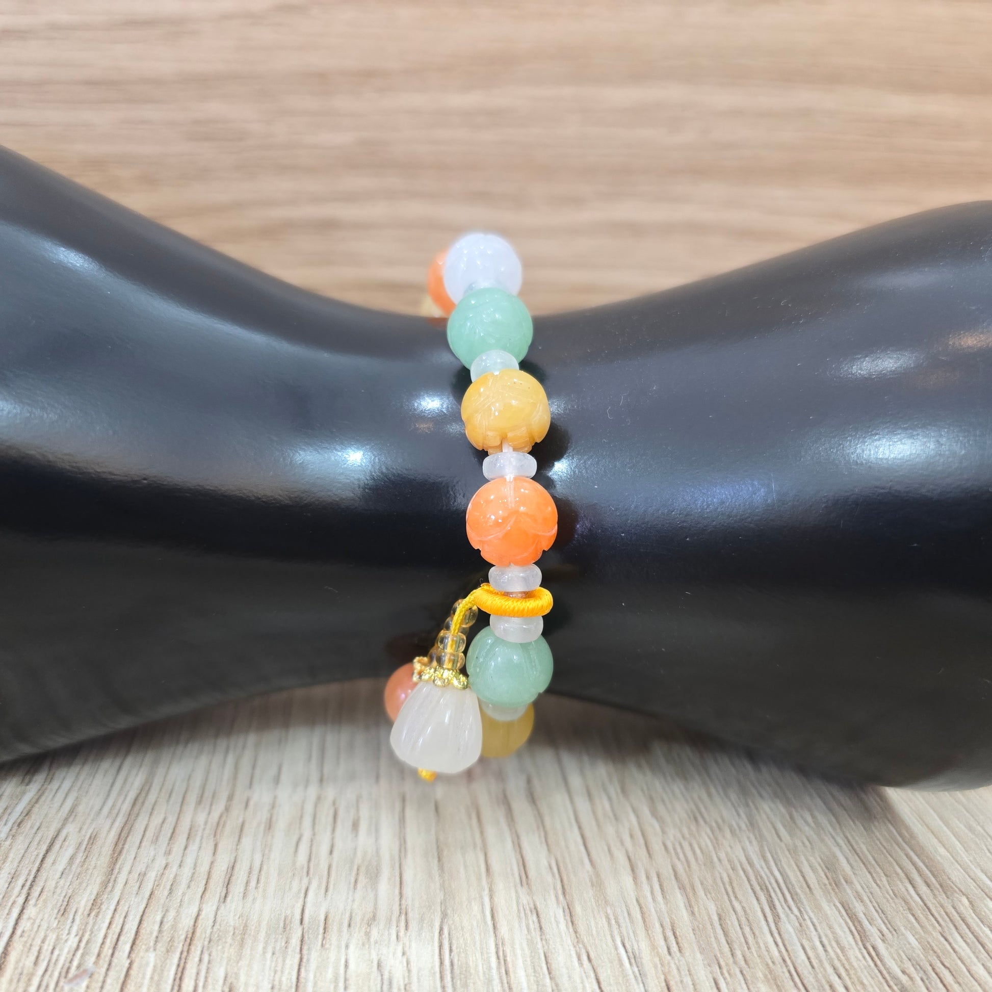 Rose Carved Jade Bracelet