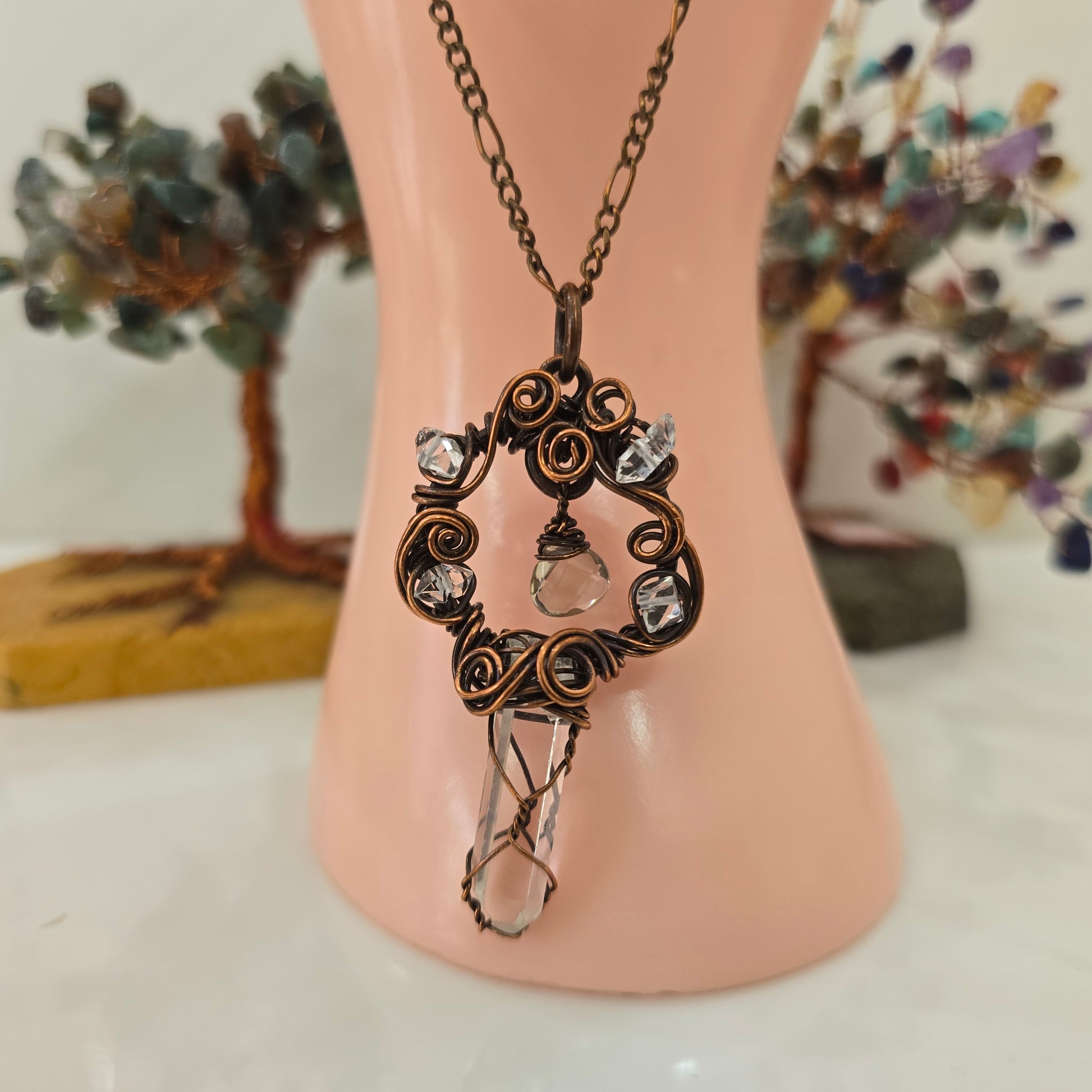 Swirling quartz pendant