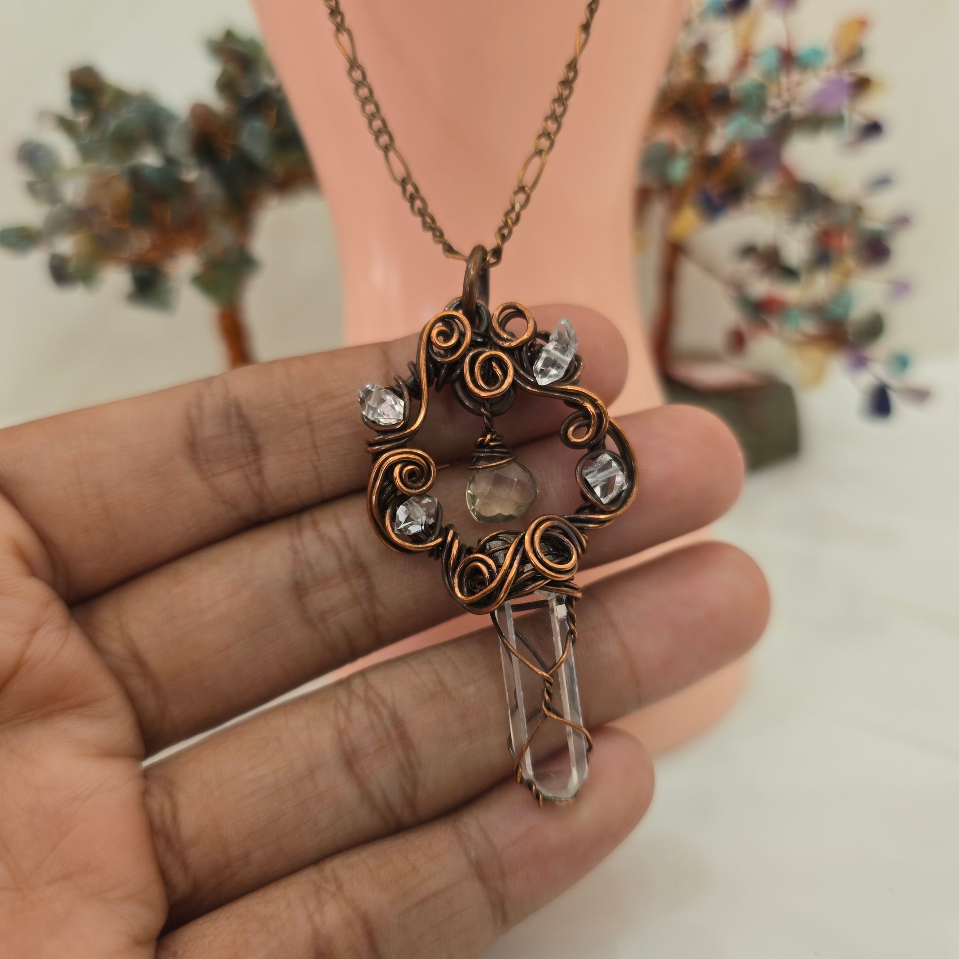 Swirling quartz pendant