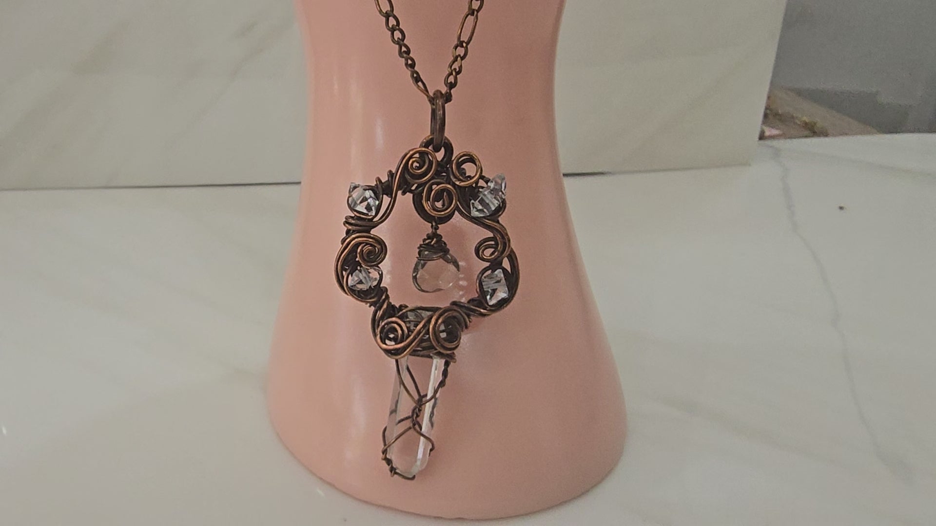 Swirling quartz pendant